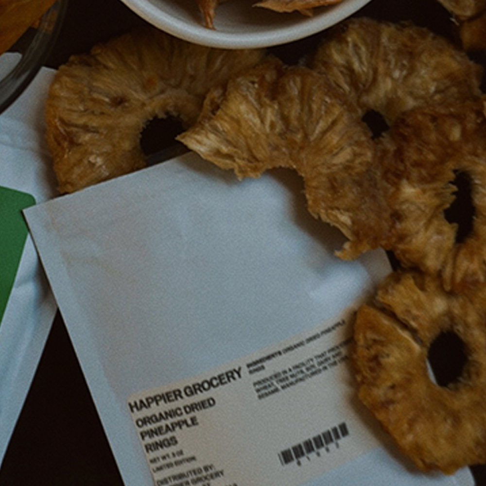 Happier Grocery Organic Dried Pineapple Rings - 3 oz